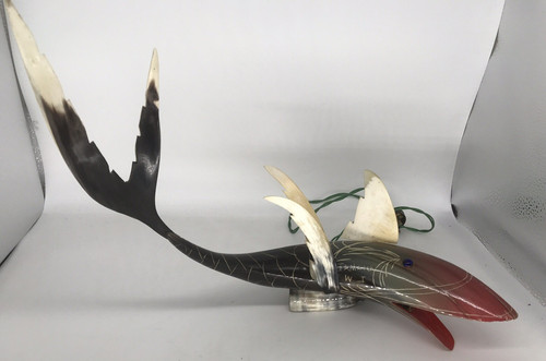 vintage hand made from shell 19 Jamaica BWI shark lamp