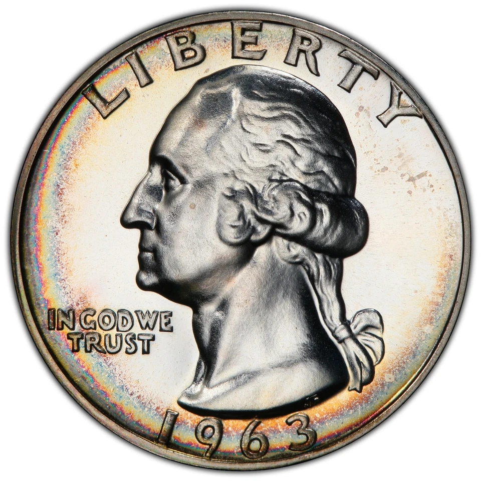 1963 Proof Washington Quarter - PCGS Graded PR66 - Rainbow Toning - Image 2 of 4