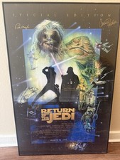 Return Of The Jedi Autographed Movie Poster Hamill, Fisher, Baker, and more, COA