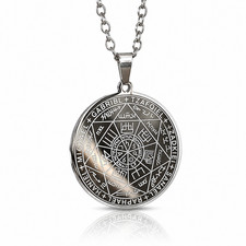 7 Archangel Pendant Necklace Talisman Sigil Evocation Chain Mirror Steel