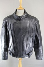 KETT BY LINTEK GLEAVE BLACK LEATHER THINSULATE 3M THERMAL LINED BIKER JACKET 44"
