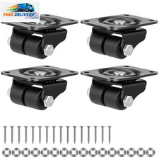 1 Inch Caster Wheels Set of 4 Heavy Duty Low Profile Plate Swivel Casters Premiu