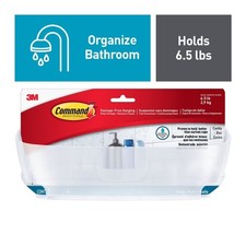 Frosted with Adhesive Strips Large Bathroom Organizer with