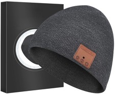 Bluetooth Beanie Headphones Hat Unique Christmas Tech One Size, Dark Gray