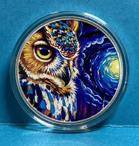 Hayleybug 1 oz .999 Silver Round “Echoes In Cobalt” Colorized #3/20