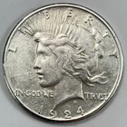 1924-S Peace Dollar 90% Silver San Francisco US Coin - BETTER DATE!