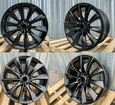 4 New 19x8.5 5x114.3 35 Cb 64.1 Matte Black Rims Fit Tesla Model 3 Model Y