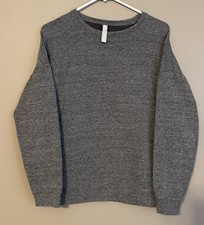 Athleta Pure Lux Crewneck Sweatshirt Heather Gray Pullover Women s Oversized Sm