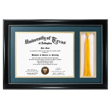 GraduationMall 11x17 Black Diploma Frame with Tassel Holder for 8.5x11 Certif...