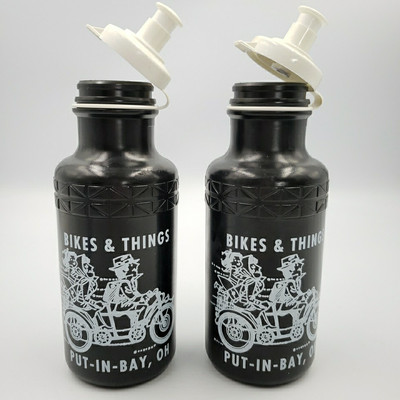 Put-in-Bay Ohio Vintage Souvenir Bikes & Things Biking Water Bottle 90s Set of 2