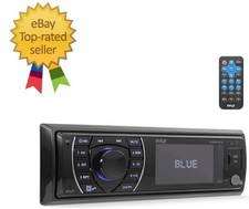 Bluetooth Marine Receiver Stereo - 12v Single DIN Style Boat 300w, Black