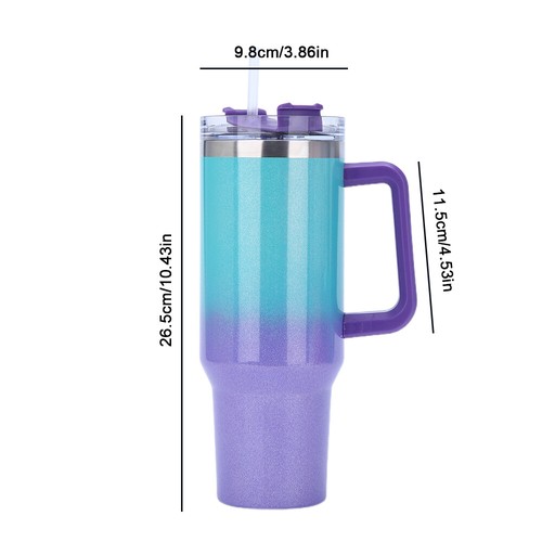 Nuovo bicchiere 40 oz sfumato acciaio inox isolato sottovuoto regalo compleanno - Foto 17 di 17