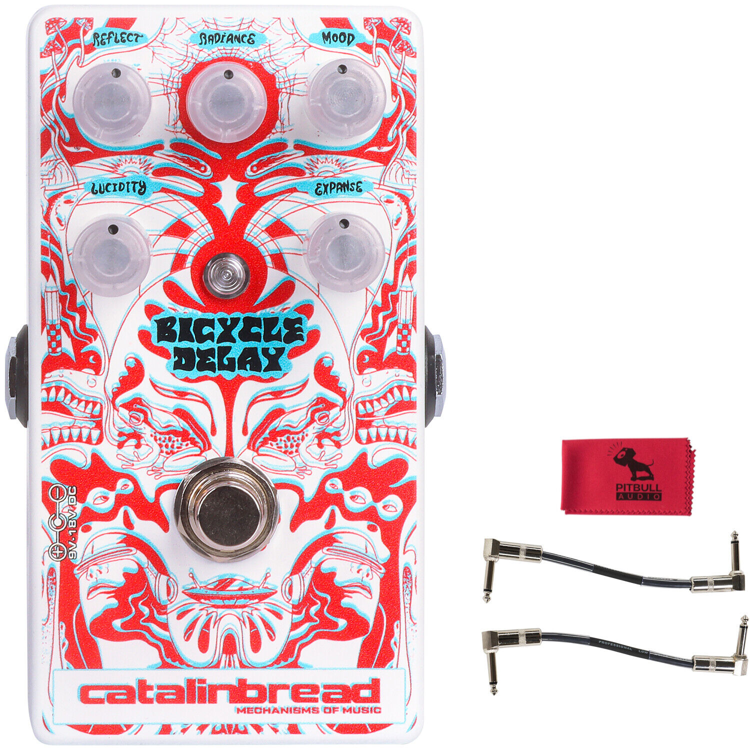 Catalinbread Limited Ed. Bicycle Delay 3D Guitar Effect Pedal w/ Cables & Cloth