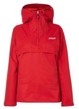 Oakley Jacket Womens Size M Red Pullover Hooded Pouch Pocket Holly Anorak New