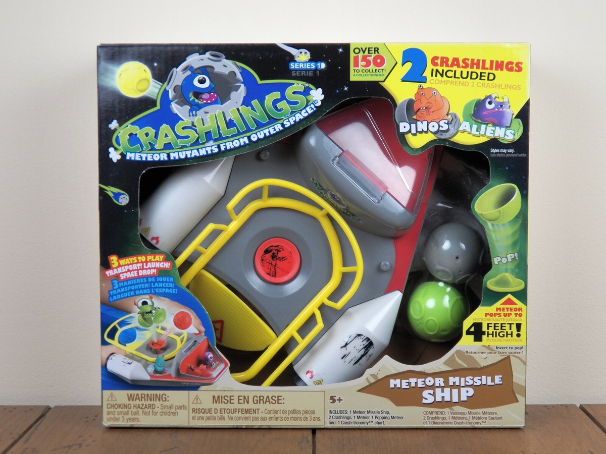 Crashlings Meteor Missile Ship W/ 2 Figures Mutants From Outer