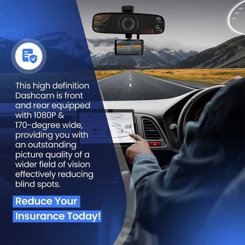 4" Dash Cam Pro Car Camera Recorder Dual Front and Rear HD 1080P Night Vision UK - Picture 5 of 8