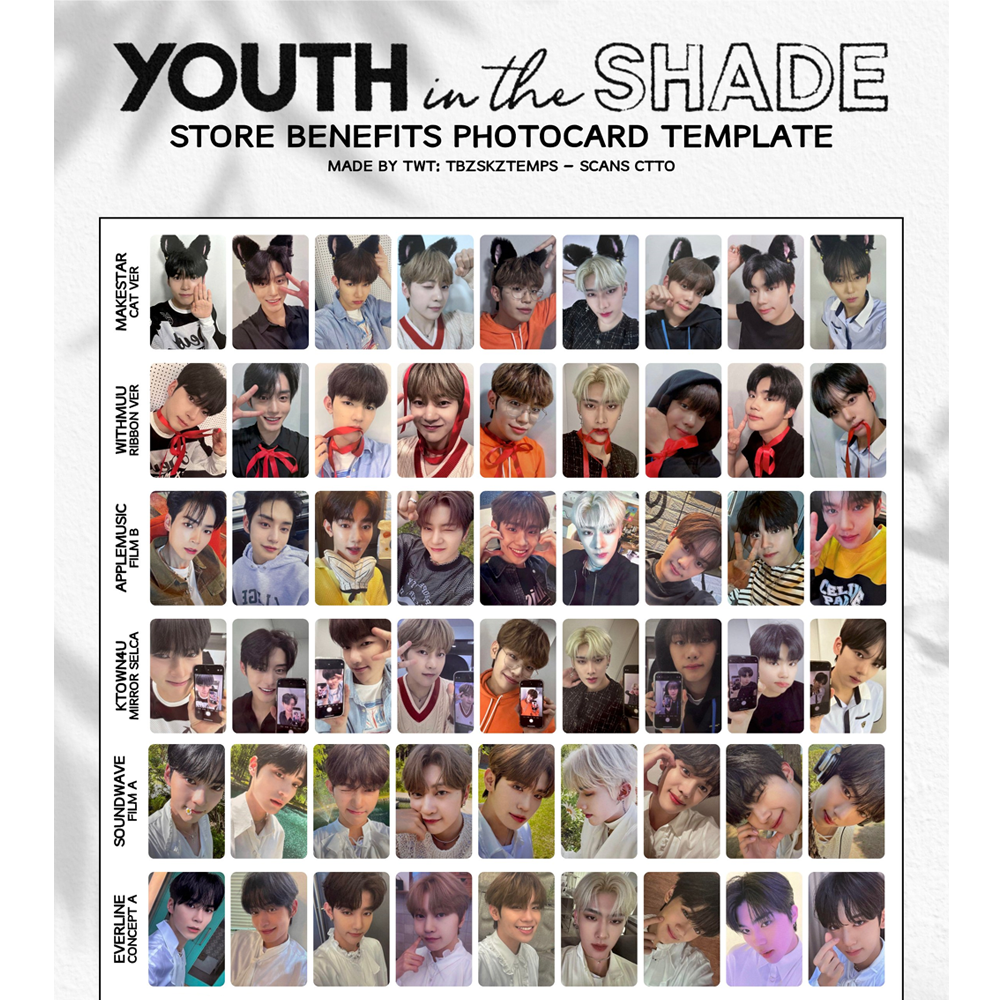 ZB1 ZEROBASEONE x Youth in the Shade POB ALL WEB PHOTOCARD ZB1 ZEROBASEONE x Youth in the Shade POB ALL WEB PHOTOCARD