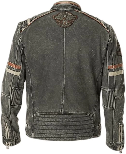 Affliction Herren Lederjacke Busted Piston Gr.S schwarz US Import neu NP 680 USD - Bild 2 von 4
