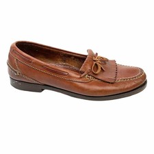 Cole Haan Dwight Tassel Kilted Leather Moccasin Cognac Brown Size 9.5
