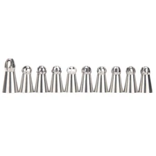 Russian Piping Tips - Professional Sphere Nozzles for Cake Decorating, Set of 10