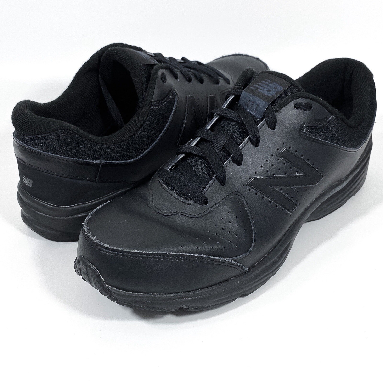 New Balance 411 V2 Triple Black Walking Shoes Mens Si… Gem