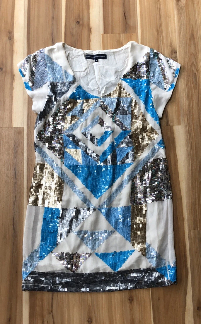 French connection hot sale blue sequin dress