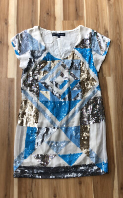 fcuk blue sequin dress Womens Sexy Sequin New Years Eve Special Occasion Mini Dress main image 1