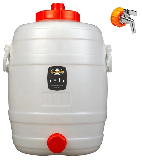 Produktbild von Speidel Gärfass Mostfass 20 Liter – Edelstahl Mit Auslaufhahn + Gärspund – Für Most & Wein