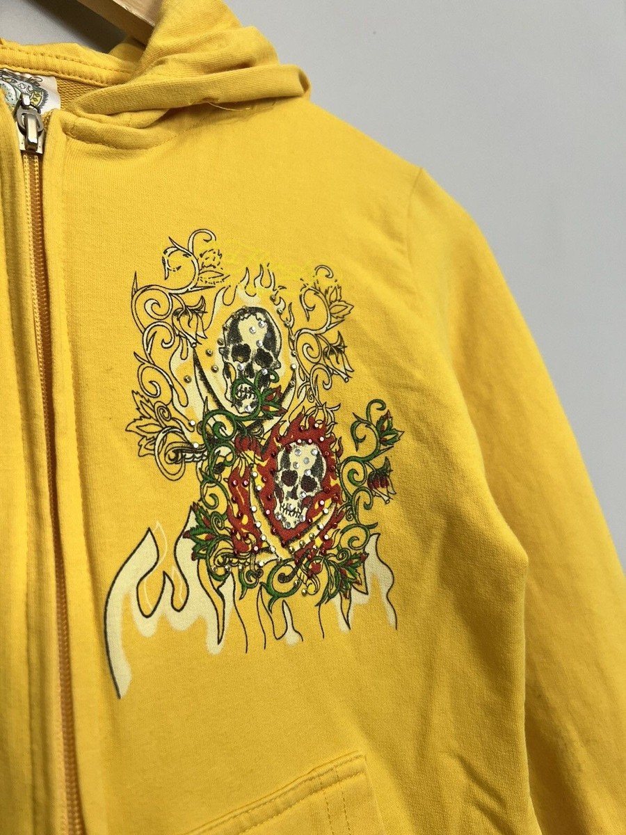 Vintage Y2K Ed Hardy Skull Flames Ch. Audigier Zip hoodie | eBay