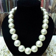 Rare Huge 20mm South Sea White Shell Pearl Necklace 19 Inches AAA