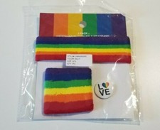 Concept One 3 Pack Wristband Button Pin And Headband Rainbow NWT