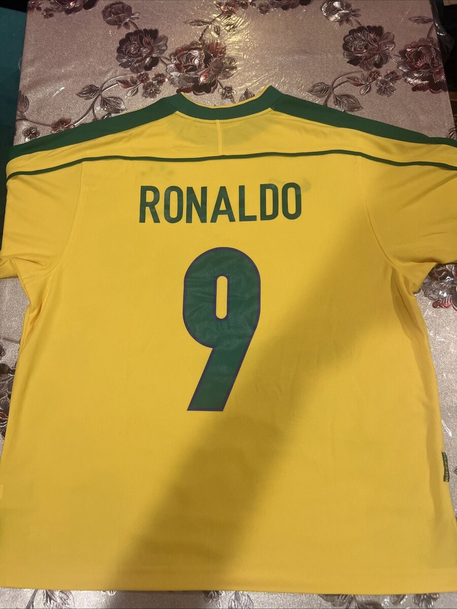Nike Brazil Ronaldo #9 Reissue 1998 World Cup Home Jersey Nike Brazil Ronaldo #9 Reissue 1998 World Cup Home Jersey