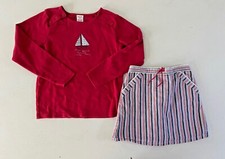 VTG Gymboree 8 Outfit Red LS Nautical Sailboat Skort Outfit Red white blue lot