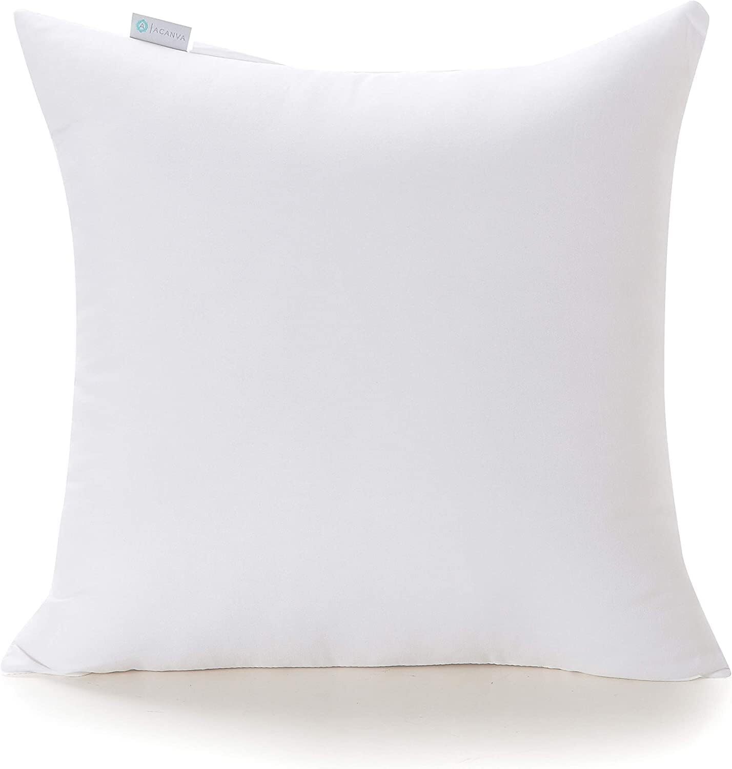 Acanva Fluffy Pillow Insert for Bed Sleeping, 18 Inchx18 Inch, White 