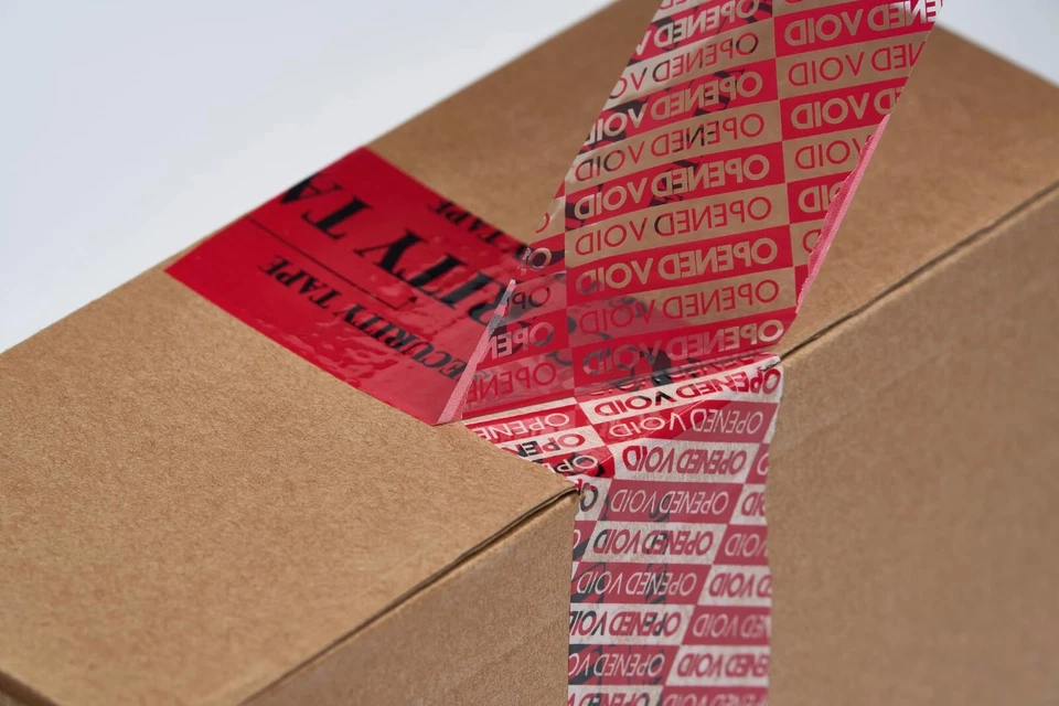 Tamper Evident Security Tape 2" (50mm) X 55 Yards, 3.2 Mil, Red Tape, 1 Roll - Image 3 of 4