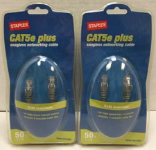 2x CAT5e Plus Snagless Networking Cable, 50 Foot, New, Free Shipping!!!