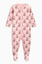 Next Mädchen Strampler Schlafanzug Overall Pyjama Einteiler Rosa Häschen 56-68
