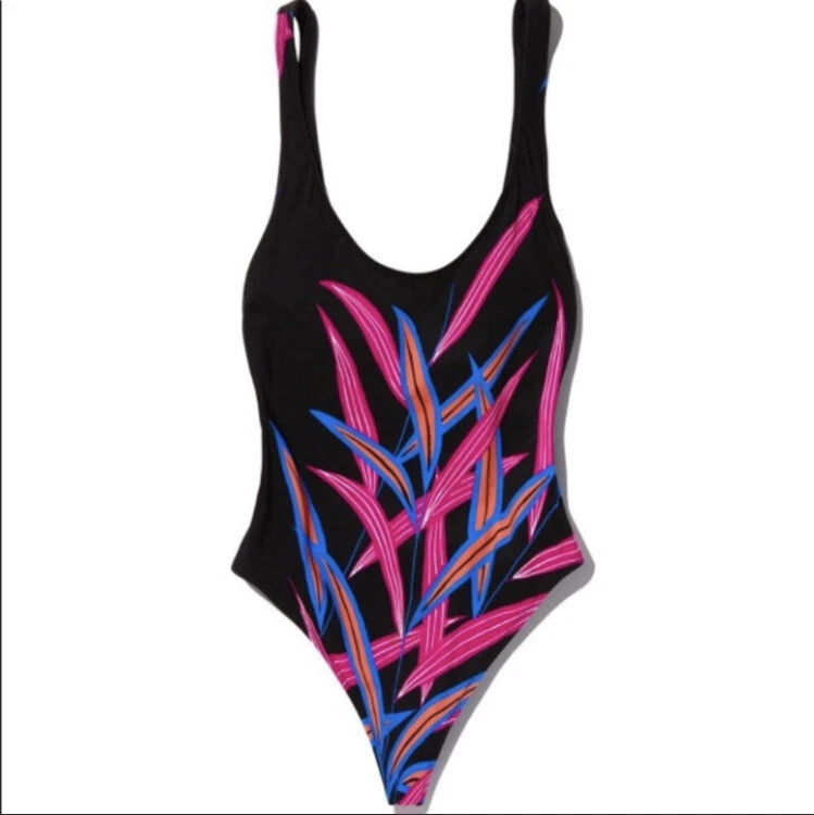 NWT Diane von Furstenberg DVF Quincy Black Cheeky One Piece Swimsuit Size Large - Image 3 of 4