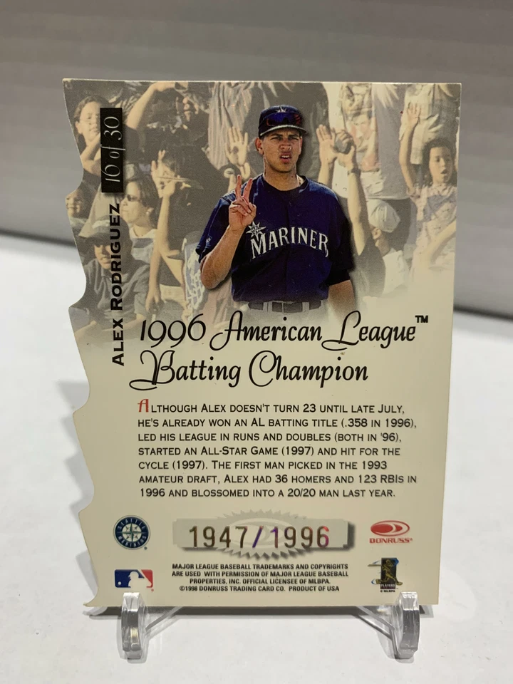 Alex Rodriguez 1998 Donruss Preferred Title Waves #'d/1996 Mariners Foto 2 de 2