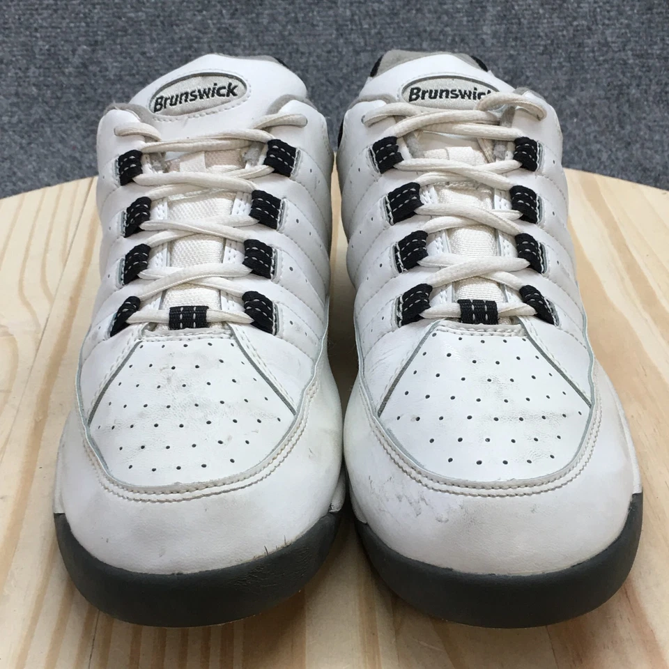 Brunswick Zapatos Para Hombres 9.5 Eagle Bowling Tenis Blanco Imitación Cuero Con Cordones Bajo Foto 3 de 4