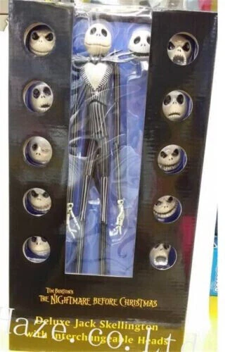 Figura de acción de PVC Pesadilla antes de Navidad Jack Skellington con 12 cabezas Foto 4 de 4
