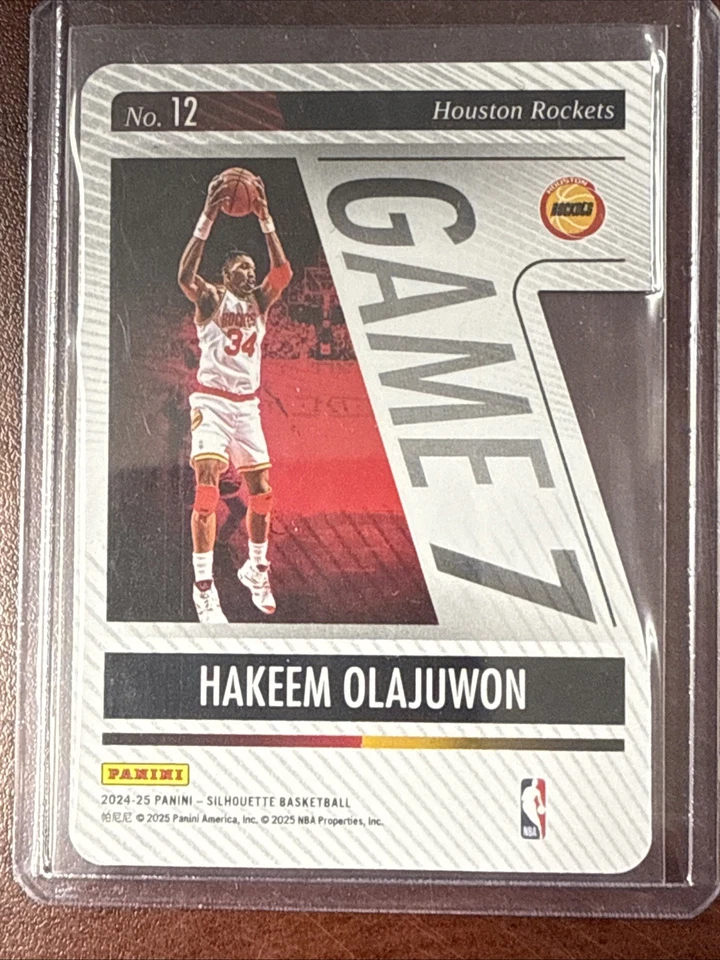 2024-25 Panini Silhouette #12 Hakeem Olajuwon Game 7 Gold 10/10 SSP Rockets - Image 3 of 3