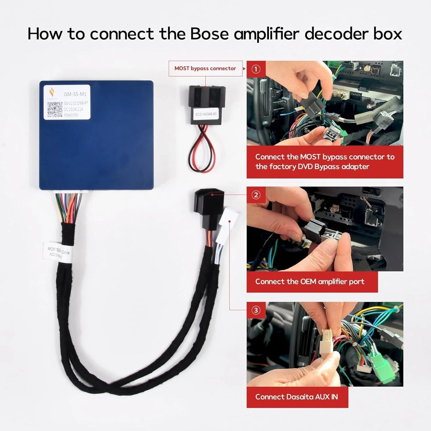 Bose Audio System AMP Adapter for 2014-19 Silverado/GMC Sierra Car Radio Stereo