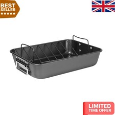 15-Inch Heavy Gauge Non-Stick Roaster with V Rack – PFAS-Free & Dishwasher Safe