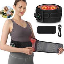 Electric Heating Pad Vibration Massager Cordless Belt Waist Lumbar Pain Relief