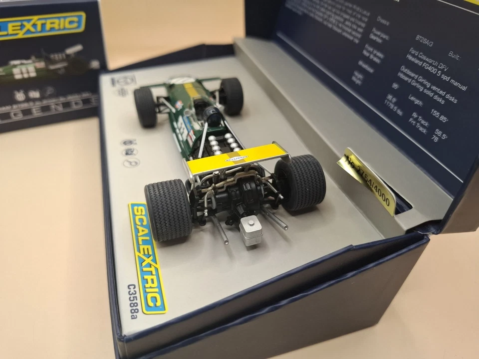 Scalextric Legends C3588a Brabham BT26/3 Ickx Green 11 BNIB 1:32 Slot Car Racing - Image 4 of 4