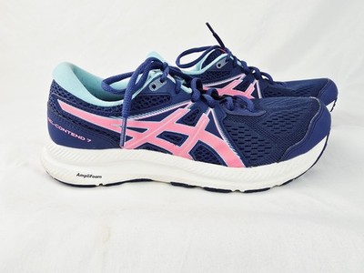 Asics Womens GEL-Contend 7 Womens 8 Blue Running Comfort Walking Gym Sneakers