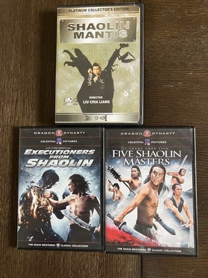 Executioners From Shaolin/ Five Shaolin Masters/Shaolin Mantis 3 DVD Lot