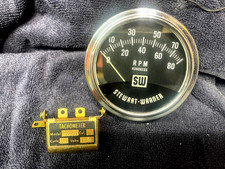 8k Black Sw Stewart Warner Tachometer  289 302 390 428 With Sending Unit