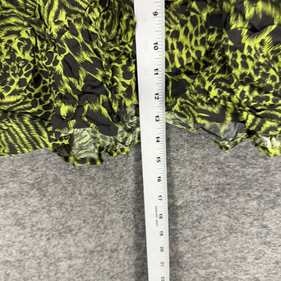 Falda Jean London Mujer S Pequeña Verde Estampado Animal Mini Corta Tiro Medio Rayón Foto 4 de 4